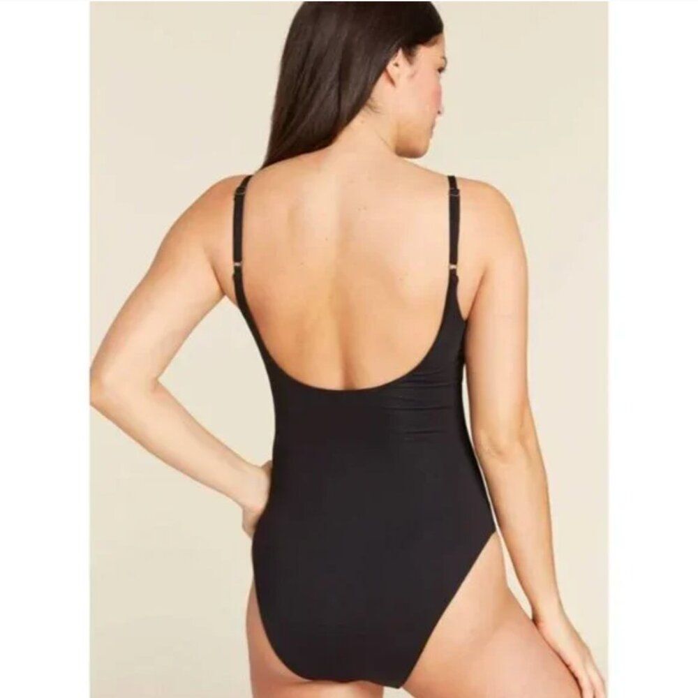 Andie Swimsuit The Santorini One Piece Black Cut Out Neutral Vacation Beach Pool - Picture 6 of 15